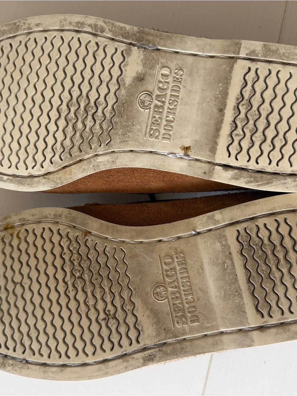 Sebago Tan Leather Deck Suede Loafers